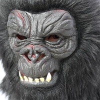 Masque de gorille réaliste à tête complète Creepy Chimp Beast Cosplay pour Halloween Nouveauté Animal Mascarade Props pour Carnaval Party