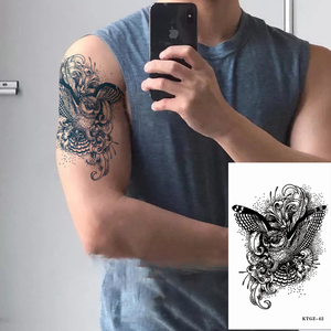 All'ingrosso & Custom Gardenia blu Cool tatuaggio gufi ultimi 15 giorni Semi-permanente temporaneo succo braccio del tatuaggio adesivi - Product Image 5
