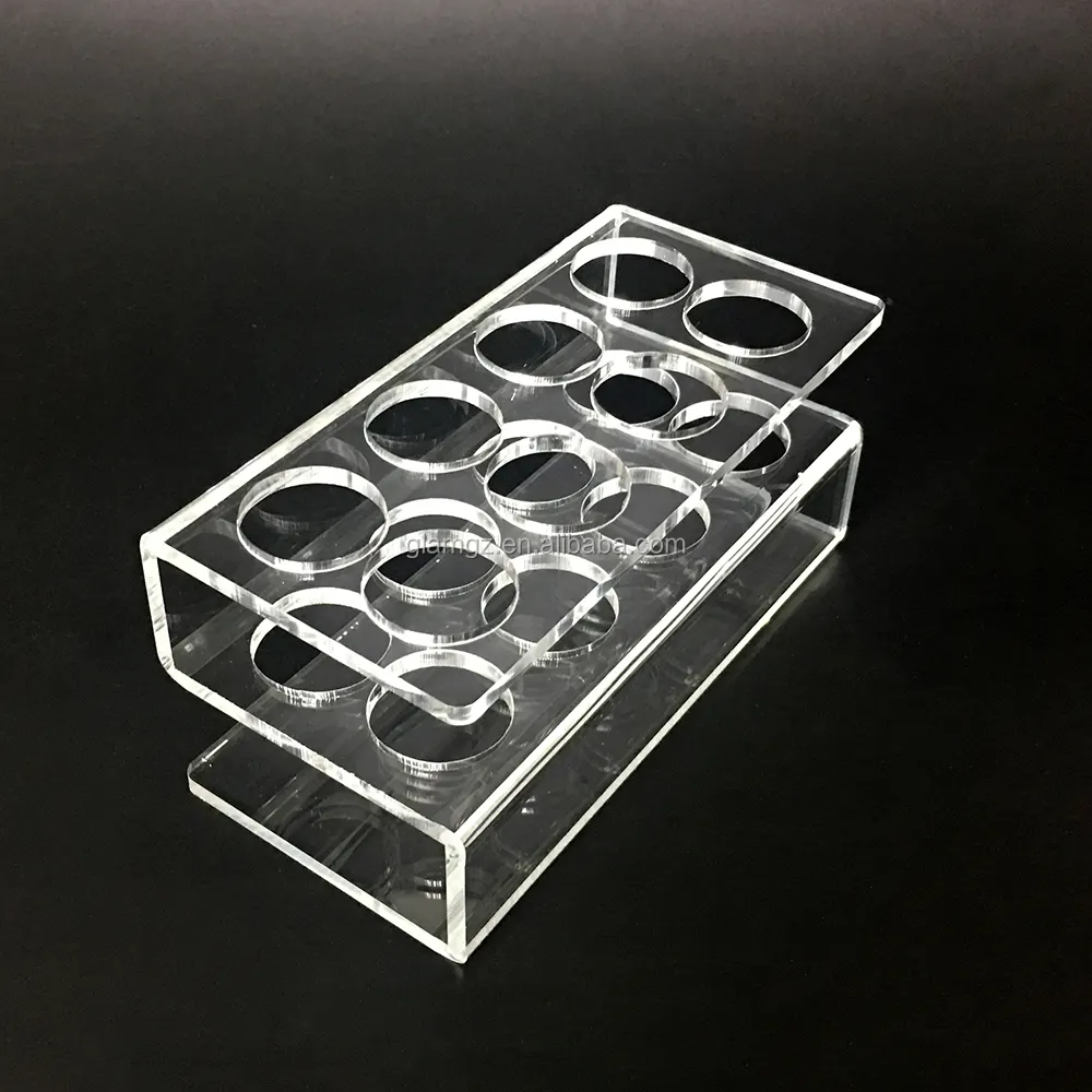 Custom Hole Clear Acrylic Test Tube Holder Plexiglass Lab Tube Display Rack