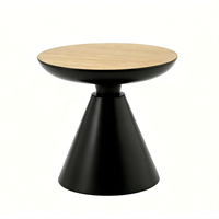 Table d'appoint moderne et simple de style Wabi-Sabi avec base en métal et plateau en MDF, table basse pour salon, entrée, maison, hôtel, petit espace, meubles