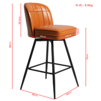 Chaises de bar hautes à dossier incurvé et rembourrées, couleur beige, pour îlot de cuisine - Vente chaude