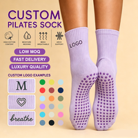 Chaussettes de sport de luxe BalleAthletic avec logo, pour femmes, Pilates, Yoga, en coton jacquard, emballage personnalisé, chaussettes de ballet