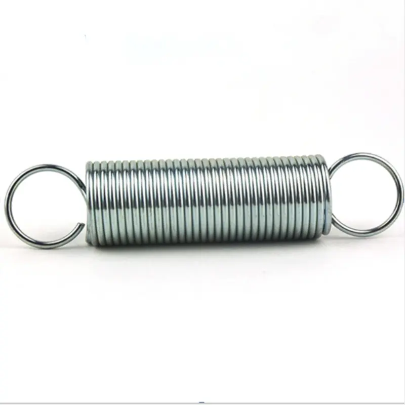 Factory Custom Adjustable Silver Zinc Tension Coil Spring Flexible Steel Wire Pulling Tension Extension Coil Spring