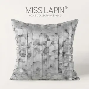 Sarung Bantal Penutup Desain Lipit Dekorasi Coussin Satin Jacquard Mewah Sarung Bantal 50X50