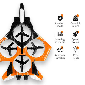 AiJH Modèle d'avion de chasse télécommandé en mousse One Click Return EPP Avion RC Quadrotor avec lumière RC Plane Toys - Product Image 3