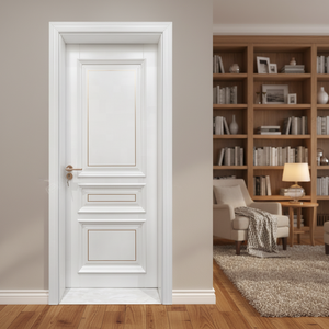 Latest <strong>Designed</strong> Cast Engineered Solid Wood <strong>Doors</strong> for Bedroom <strong>Pooja</strong> Room Interior Wood Panel Slab Entrances Finished Surface - Product Image 1