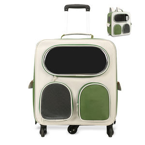 Şık büyük kapasiteli Pet arabası taşıyıcı tekerlekler ile taşınabilir çok kedi köpek bagaj sırt çantaları - Product Image 1