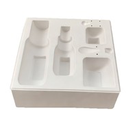 Plateau insert en pulpe moulée multi-emplacements pour emballage intérieur de flacons cosmétiques, pots de sérum, tubes de lotion et boîtes cadeaux