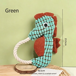 Juguete Masticable para Perros con Forma de Caballito de Mar, Juguete de Peluche Interactivo con Cuerda para Perros Pequeños y Medianos - Product Image 3