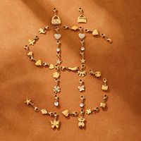 Ganku DIY Summer Beach Vacation Style Set de bijoux en acier inoxydable Bracelet Collier Pendentif en émail glaçure Accessoires multiples