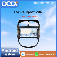 Autoradio Android 15 7 pouces pour Peugeot 206, avec CarPlay sans fil et Android Auto, WiFi, DSP, BT, GPS, navigation, lecteur multimédia pour voiture