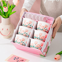 Service de table en céramique Tulip - Design nordique/minimaliste, compatible micro-ondes, logo personnalisable, emballage cadeau - pour cadeaux d'affaires
