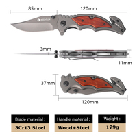 Couteau pliant de poche KEENSUN Mini EDC en acier 3Cr13, outil de survie et de chasse avec manche en bois classique, personnalisation OEM/ODM disponible