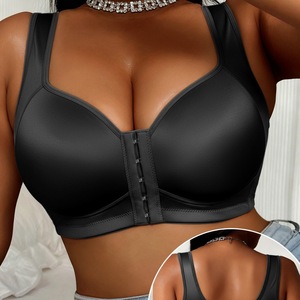 <span class=keywords><strong>Reggiseno</strong></span> sportivo da donna taglie forti, push-up, sottile, tinta unita, con chiusura frontale, senza cuciture, copertura completa, senza ferretto, con supporto laterale - Product Image 2