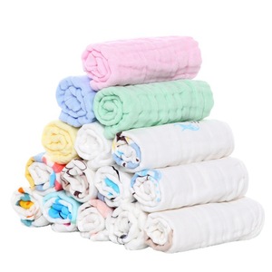 ผ้าเช็ดตัวเด็กคิโดว์ 30x30 ซม. ผ้าฝ้าย 6 ชั้น ผ้าก๊อซสำหรับทารก สีพื้น - Product Image 2