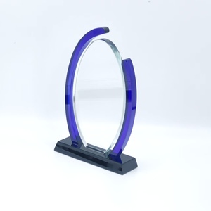 Haute qualité Blue Line Clear K9 Crystal <span class=keywords><strong>Plaque</strong></span> Award Trophée de cristal gravé - Product Image 5