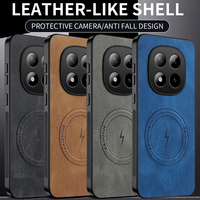 Funda Protectora Magnética de Cuero PU Mate con Protección de Lente para Xiaomi Redmi Note 15 Pro + / Note 15, Compatible con Carga Inalámbrica