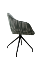 Chaise de salle à manger pivotante en tissu moderne multicolore avec design capitonné et base en métal pour la maison, le bureau, le salon, la chambre à coucher