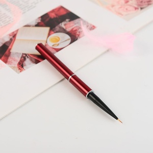 Brosse de manucure de luxe pour décoration d'art d'ongle forme de cheveux plats avec poignée en métal et couvercle d'ongle outils de Gel de virole sertie - Product Image 6