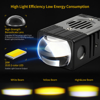 Kit de feux LED universels 12V pour calandre de voiture, 50W, blanc/jaune, projecteurs stroboscopiques, étanches IP68, avec ventilateur de refroidissement