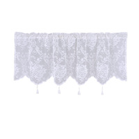 Voilage en polyester finement tissé, à œillets, avec panneau en dentelle et pampilles à brins simples, prêt-à-poser pour salon, direct usine