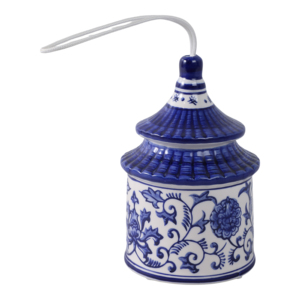 Casetta per Uccelli in Ceramica a Forma di Pagoda, Design Blu e Bianco, per Decorazione da Giardino, Esterni, Finestre e Pavimenti - Product Image 4