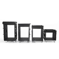 Flight case en plastique HDPE pour amplificateur avec roulettes mobiles, 8U-16U en option, pour équipement audio de scène, étui de protection