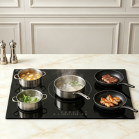Nouvelle conception de plaques de cuisson électriques, 5 brûleurs, plaque à induction encastrée invisible, commande par panneau tactile, 7200W, minuterie 1-99 minutes, usage domestique, CE