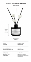 Diffuseur de parfum en verre minimaliste noir et blanc de luxe, longue durée, aromathérapie, sans BPA, sans alcool, fait main pour