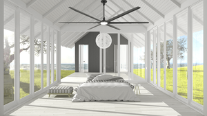 Ventilateur <span class=keywords><strong>de</strong></span> plafond intelligent Aipukeji avec éclairage LED, 6 pales réversibles, télécommande, <span class=keywords><strong>contrôle</strong></span> par application, commande vocale, faible bruit, pour maison et garage - Product Image 4