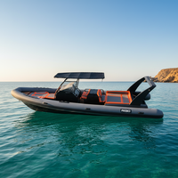 Bateau gonflable côtelé de luxe avec toilettes, 28 pieds, coque en aluminium 860