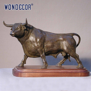 Wondecor المعادن الحيوان زخرفة الحلي البرونزية الثور النحت - Product Image 3