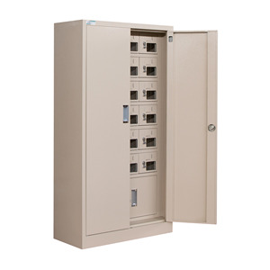 Casier à téléphones portables moderne en acier inoxydable à 24 compartiments avec stations de charge pour bureau, cuisine, école, atelier, entrepôt et parc - Product Image 2
