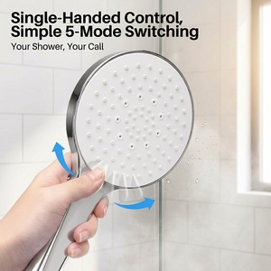 Cabezal <span class=keywords><strong>de</strong></span> <span class=keywords><strong>Ducha</strong></span> <span class=keywords><strong>de</strong></span> Alta Presión con Flujo Ajustable, Montaje en Pared, Artichoke-SREWOHS Antical, Ahorro <span class=keywords><strong>de</strong></span> Agua, Extraíble, 5 Modos, para Baños - Product Image 6