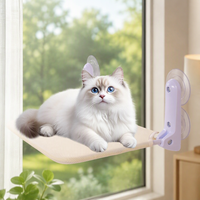 Hamac pour chat à ventouse de fenêtre, lit suspendu en maille respirante, panier de repos d'hiver pour animaux de compagnie, lit de balcon pour bronzer pour chats