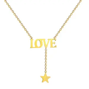 Stainless steel LOVE stars minimalist style necklace female Instagram network red collarbone chain accessories DMWC--030