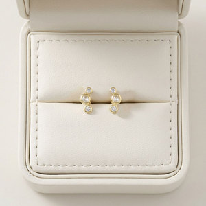 Joyería Fina de Alta Calidad al por Mayor, Pendiente Individual de Oro Sólido de 14K con Diamante Natural de Corte Rosa, Joyería para Mujer para Uso Diario - Product Image 6