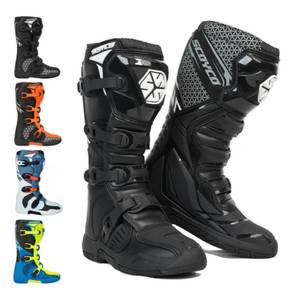 Botas de Motocross Enduro MX Duraderas Antideslizantes Blancas y Negras para Hombre, Botas de Motociclismo para Carreras Todoterreno - Product Image 1