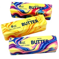 Lot de 3 jouets anti-stress réalistes en forme de beurre, jouets sensoriels souples en caoutchouc à presser pour adultes unisexe à partir de 14 ans, pour soulager l'anxiété