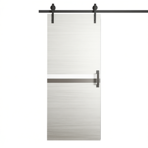 Porte coulissante intérieure CRAZY ELF moderne style grange 36 x 80 en mélamine avec kit de rails - Product Image 1