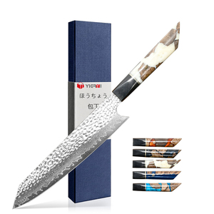 Профессиональный Пользовательский логотип VG10 67-слойный японский кухонный нож из дамасской стали с белой ручкой, острый нож шеф-повара - Product Image 1