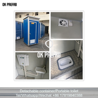 Toilettes portables de luxe en panneaux sandwich, conteneur maritime de 20 pieds, WC VIP, à vendre à Guangzhou