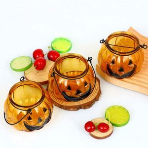 Handmade Custom Empty Candle <b>Jar</b> Simple Popular Halloween <b>Pumpkin</b> <b>Glass</b> Tea Light Holder Embossed Printed Home Home Decoration - Product Image 6