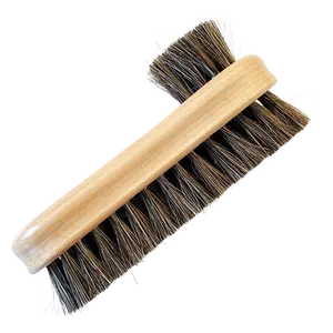 Cepillo de cerdas de caballo de doble cara para pulir zapatos, 6,7 ", diseño único cóncavo, mango de madera