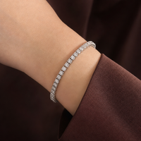 Bracelet tennis 3 carats à quatre griffes, diamant de laboratoire taille ronde 2 mm, or massif 10K 14K 18K, 6,5 pouces, bijoux fins personnalisés en gros