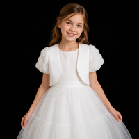 D1362 - Veste pour enfants avec col châle décoré de satin et de manches fleuries