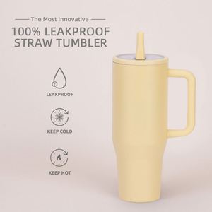 Nouvelle tasse isotherme de 40 oz, anti-fuite, avec couvercle à paille pliable, portable, pour boire directement, tasse de voiture - Product Image 6