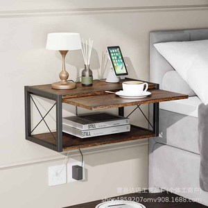 Wooden <b>Wall</b> <b>Mounted</b> <b>Shelf</b> 2 Tier Rectangle Durable For Kitchen Living Room - Product Image 3