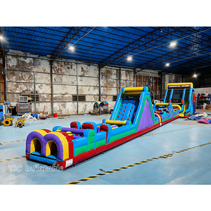 Circuito de Obstáculos Inflable Comercial para Exteriores, Circuito de Obstáculos Gigante para Niños, <span class=keywords><strong>Casa</strong></span> de Brinco con Tobogán - Product Image 3
