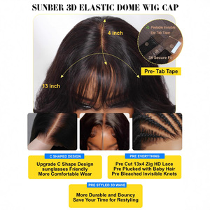 Peluca de pelo brasileño nuevo y novedoso del fabricante, rizada larga con ondas grandes, flequillo, encaje frontal, cubierta de cabeza completa, peluca con punto de fibra química - Product Image 4